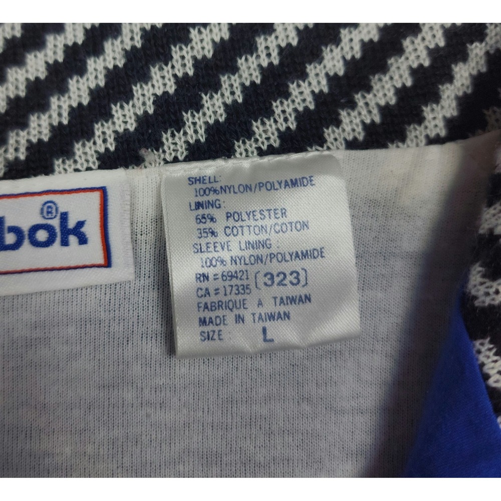 Vintage Reebok Windbreaker Jacket Mens Large Blue Nylon Full Zip 90s Logo - Picture 5 of 9
